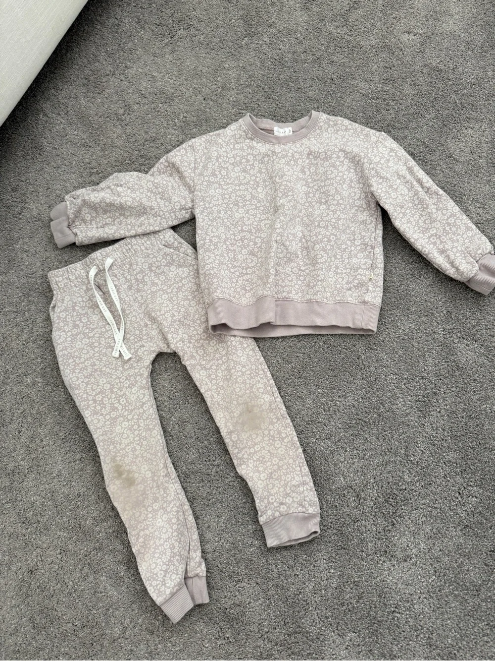 Jamie Kay Purple Morgan Fifi Floral Organic Cotton Joggers Set Size 6y